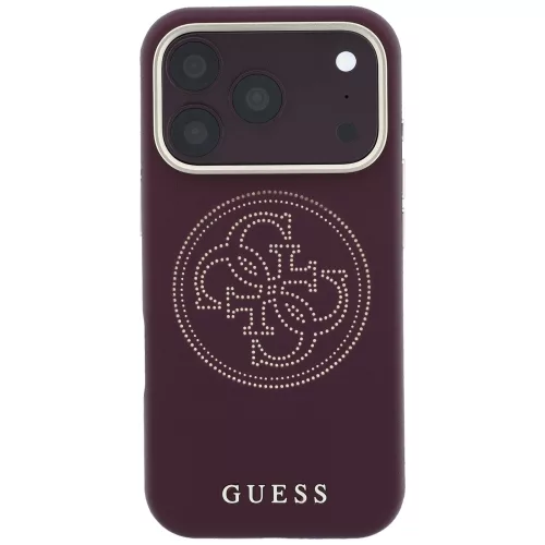 Guess - Leather Perforated 4G MagSafe (GUHMP18L6PS4SRGU) - iPhone 18 Pro / iPhone 17 Pro - Burgundy