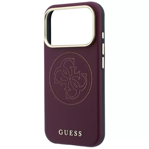 Guess - Leather Perforated 4G MagSafe (GUHMP18L6PS4SRGU) - iPhone 18 Pro / iPhone 17 Pro - Burgundy