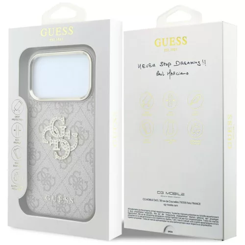 Guess - Hardcase 4G Big Strass Logo (GUHCP18L6P4DSMLP) - iPhone 18 Pro / iPhone 17 Pro - Pink