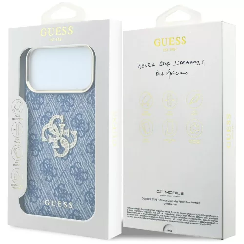 Guess - Hardcase 4G Big Strass Logo (GUHCP18L6P4DSMLB) - iPhone 18 Pro / iPhone 17 Pro - Blue