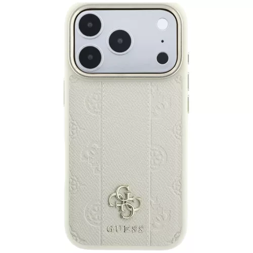 Guess - Leather Stripe Peony 4G MagSafe (GUHMP18X6PGSU4EE) - iPhone 18 Pro Max / iPhone 17 Pro Max - Beige