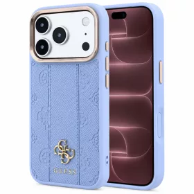   Guess - Leather Stripe Peony 4G MagSafe (GUHMP18X6PGSU4EB) - iPhone 18 Pro Max / iPhone 17 Pro Max - Light Blue