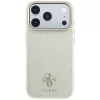 Guess - Leather Stripe Peony 4G MagSafe (GUHMP18L6PGSU4EE) - iPhone 18 Pro / iPhone 17 Pro - Beige