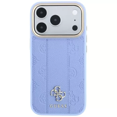 Guess - Leather Stripe Peony 4G MagSafe (GUHMP18L6PGSU4EB) - iPhone 18 Pro / iPhone 17 Pro - Light Blue