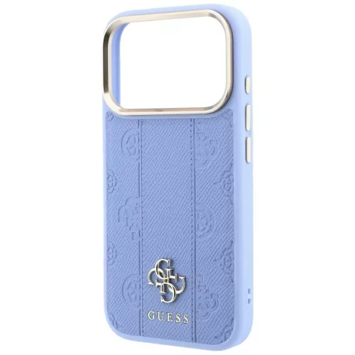 Guess - Leather Stripe Peony 4G MagSafe (GUHMP18L6PGSU4EB) - iPhone 18 Pro / iPhone 17 Pro - Light Blue