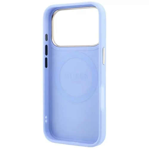 Guess - Leather Stripe Peony 4G MagSafe (GUHMP18L6PGSU4EB) - iPhone 18 Pro / iPhone 17 Pro - Light Blue