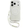 Guess - IML Flowers Electroplated with Pearl Strap MagSafe (GUHMP18XHCPOFPH) - iPhone 18 Pro Max / iPhone 17 Pro Max - White