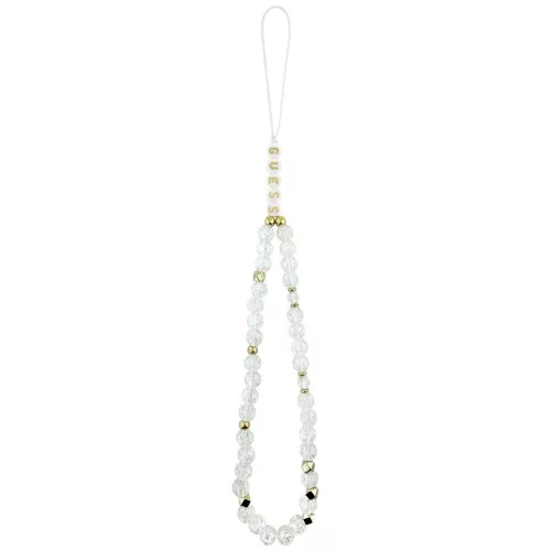 Guess - IML Flowers Electroplated with Pearl Strap MagSafe (GUHMP18XHCPOFPH) - iPhone 18 Pro Max / iPhone 17 Pro Max - White