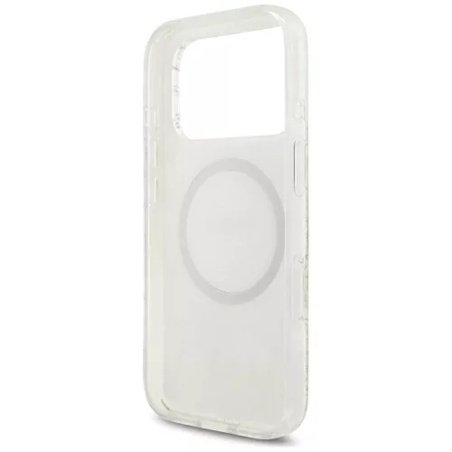 Guess - IML Flowers Electroplated with Pearl Strap MagSafe (GUHMP18XHCPOFPH) - iPhone 18 Pro Max / iPhone 17 Pro Max - White
