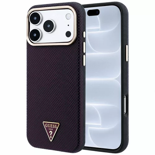 Guess - Kevlar Triangle Logo MagSafe (GUHMP18L6PWKSGTU) - iPhone 18 Pro / iPhone 17 Pro - Burgundy