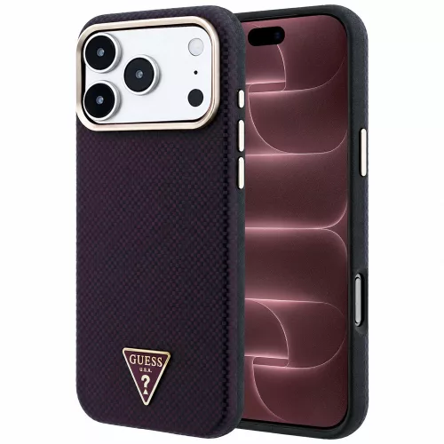 Guess - Kevlar Triangle Logo MagSafe (GUHMP18X6PWKSGTU) - iPhone 18 Pro Max / iPhone 17 Pro Max - Burgundy