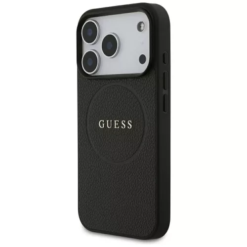 Guess - Grained Gold Ring MagSafe (GUHMP18LPGHSMMK) - iPhone 18 Pro / iPhone 17 Pro - Black