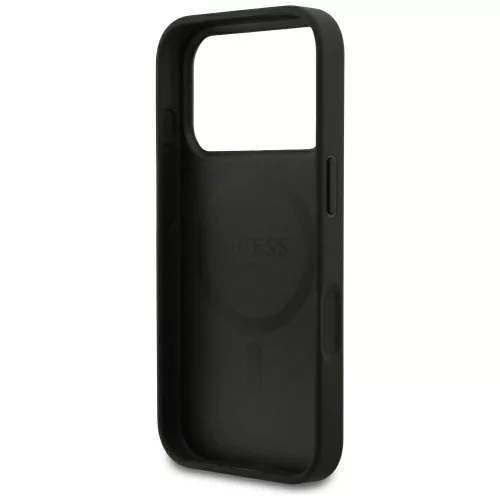 Guess - Grained Gold Ring MagSafe (GUHMP18LPGHSMMK) - iPhone 18 Pro / iPhone 17 Pro - Black