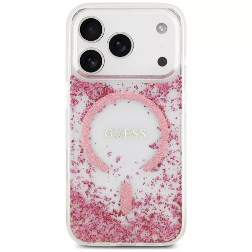 Guess - Resin Bottom Glitter MagSafe (GUHMP18LRGRGEP) - iPhone 18 Pro / iPhone 17 Pro - Pink