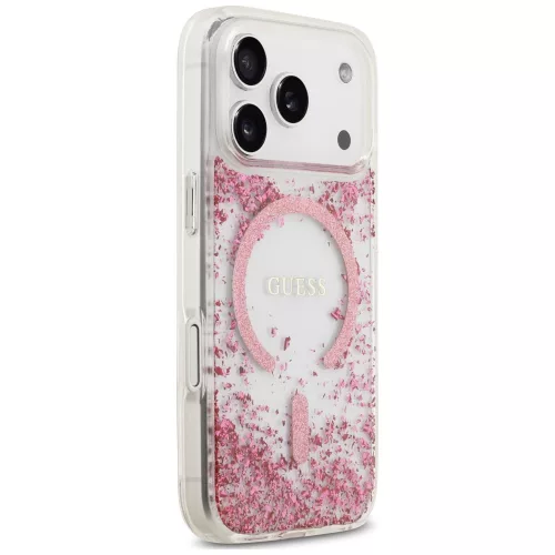 Guess - Resin Bottom Glitter MagSafe (GUHMP18LRGRGEP) - iPhone 18 Pro / iPhone 17 Pro - Pink
