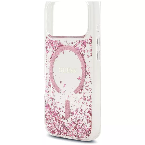 Guess - Resin Bottom Glitter MagSafe (GUHMP18LRGRGEP) - iPhone 18 Pro / iPhone 17 Pro - Pink