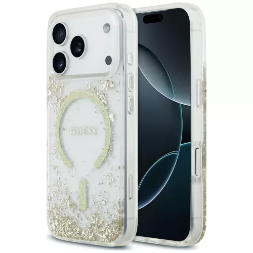 Guess - Resin Bottom Glitter MagSafe (GUHMP18LRGRGED) - iPhone 18 Pro / iPhone 17 Pro - Gold