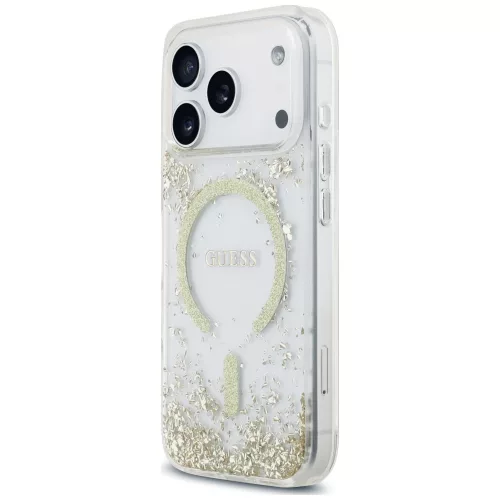 Guess - Resin Bottom Glitter MagSafe (GUHMP18LRGRGED) - iPhone 18 Pro / iPhone 17 Pro - Gold