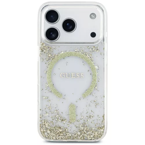 Guess - Resin Bottom Glitter MagSafe (GUHMP18LRGRGED) - iPhone 18 Pro / iPhone 17 Pro - Gold