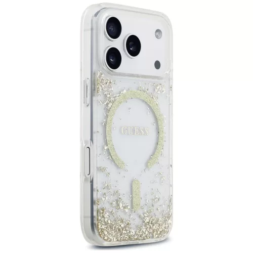 Guess - Resin Bottom Glitter MagSafe (GUHMP18LRGRGED) - iPhone 18 Pro / iPhone 17 Pro - Gold