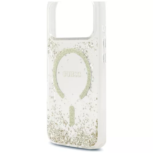 Guess - Resin Bottom Glitter MagSafe (GUHMP18LRGRGED) - iPhone 18 Pro / iPhone 17 Pro - Gold