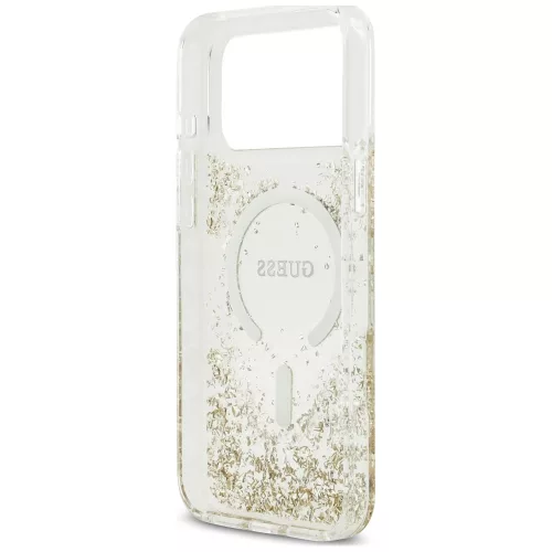Guess - Resin Bottom Glitter MagSafe (GUHMP18LRGRGED) - iPhone 18 Pro / iPhone 17 Pro - Gold