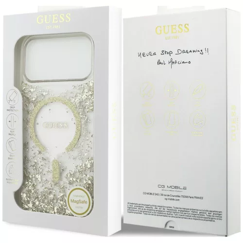 Guess - Resin Bottom Glitter MagSafe (GUHMP18LRGRGED) - iPhone 18 Pro / iPhone 17 Pro - Gold