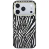 Guess - Zebra Glitter Triangle Logo MagSafe (GUHMP18L6HZPGTLS) - iPhone 18 Pro / iPhone 17 Pro - Silver