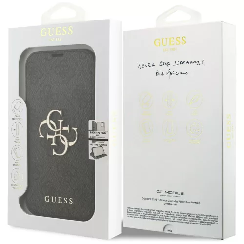 Guess - Book 4G Metal Logo (GUBKP18L4GMGGR) - iPhone 18 Pro / iPhone 17 Pro - Black