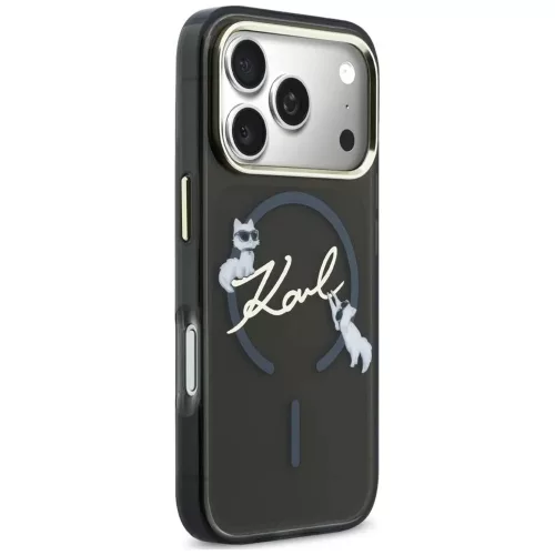 Karl Lagerfeld - IML Choupette and Karl Script Logo MagSafe (KLHMP18L5HKSCAK) - iPhone 18 Pro / iPhone 17 Pro - Black