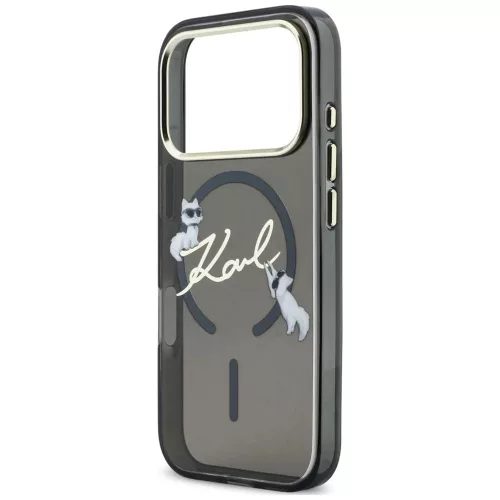 Karl Lagerfeld - IML Choupette and Karl Script Logo MagSafe (KLHMP18L5HKSCAK) - iPhone 18 Pro / iPhone 17 Pro - Black