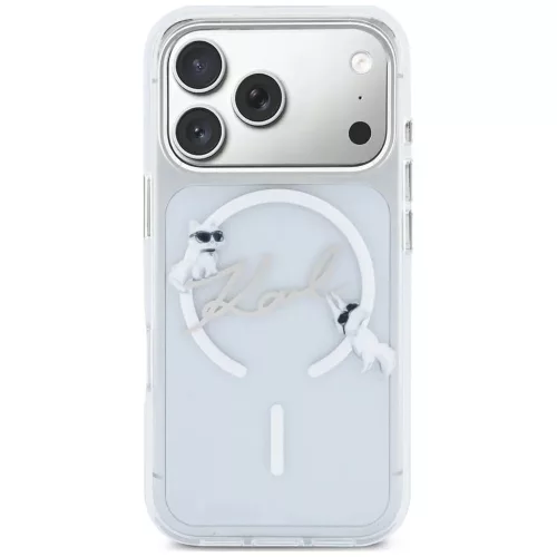 Karl Lagerfeld - IML Choupette and Karl Script Logo MagSafe (KLHMP18L5HKSCAH) - iPhone 18 Pro / iPhone 17 Pro - Transparent