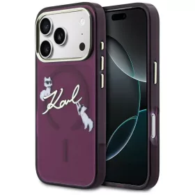   Karl Lagerfeld - IML Choupette and Karl Script Logo MagSafe (KLHMP18L5HKSCAR) - iPhone 18 Pro / iPhone 17 Pro - Burgundy