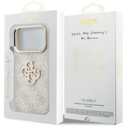 Guess - Hardcase 4G Big Resin Logo (GUHCP18X6P4SRMLP) - iPhone 18 Pro Max / iPhone 17 Pro Max - Pink