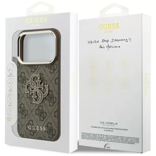 Guess - Hardcase 4G Big Resin Logo (GUHCP18X6P4SRMLW) - iPhone 18 Pro Max / iPhone 17 Pro Max - Brown