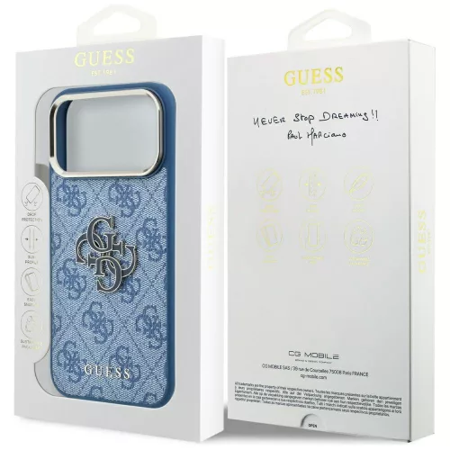 Guess - Hardcase 4G Big Resin Logo (GUHCP18L6P4SRMLB) - iPhone 18 Pro / iPhone 17 Pro - Blue