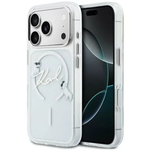 Karl Lagerfeld - IML Choupette and Karl Script Logo MagSafe (KLHMP18X5HKSCAH) - iPhone 18 Pro Max / iPhone 17 Pro Max - Clear