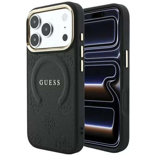Guess - Saffiano Peony & Ring MagSafe (GUHMP18XPSAMSECK) - iPhone 18 Pro Max / iPhone 17 Pro Max - Black