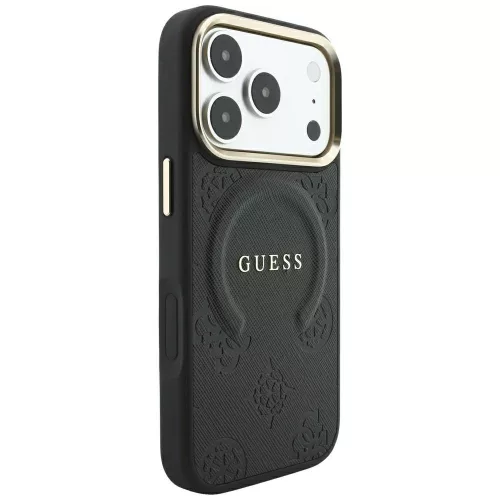 Guess - Saffiano Peony & Ring MagSafe (GUHMP18XPSAMSECK) - iPhone 18 Pro Max / iPhone 17 Pro Max - Black