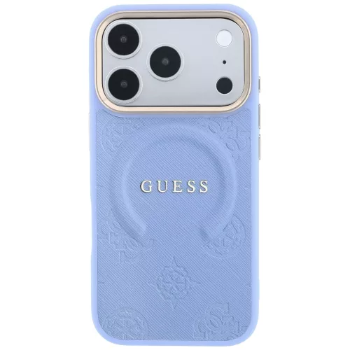 Guess - Saffiano Peony & Ring MagSafe (GUHMP18XPSAMSECB) - iPhone 18 Pro Max / iPhone 17 Pro Max - Light Blue