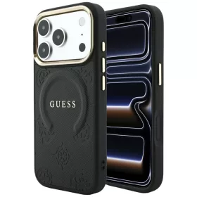   Guess - Saffiano Peony & Ring MagSafe (GUHMP18LPSAMSECK) - iPhone 18 Pro / iPhone 17 Pro - Black