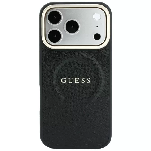 Guess - Saffiano Peony & Ring MagSafe (GUHMP18LPSAMSECK) - iPhone 18 Pro / iPhone 17 Pro - Black