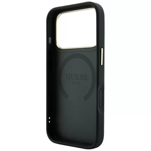 Guess - Saffiano Peony & Ring MagSafe (GUHMP18LPSAMSECK) - iPhone 18 Pro / iPhone 17 Pro - Black