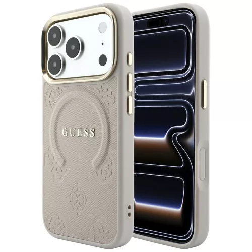 Guess - Saffiano Peony & Ring MagSafe (GUHMP18LPSAMSECP) - iPhone 18 Pro / iPhone 17 Pro - Pink