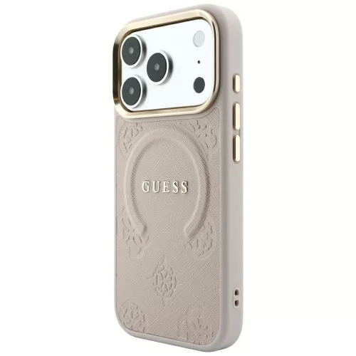Guess - Saffiano Peony & Ring MagSafe (GUHMP18LPSAMSECP) - iPhone 18 Pro / iPhone 17 Pro - Pink