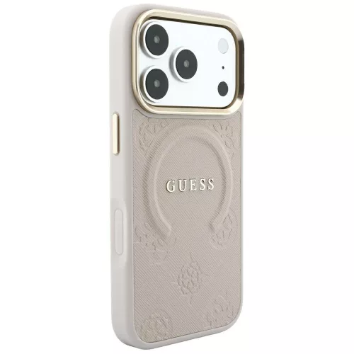 Guess - Saffiano Peony & Ring MagSafe (GUHMP18LPSAMSECP) - iPhone 18 Pro / iPhone 17 Pro - Pink