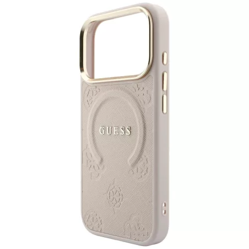 Guess - Saffiano Peony & Ring MagSafe (GUHMP18LPSAMSECP) - iPhone 18 Pro / iPhone 17 Pro - Pink