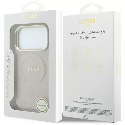 Guess - Saffiano Peony & Ring MagSafe (GUHMP18LPSAMSECP) - iPhone 18 Pro / iPhone 17 Pro - Pink