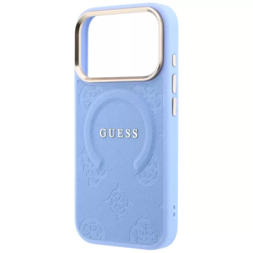 Guess - Saffiano Peony & Ring MagSafe (GUHMP18LPSAMSECB) - iPhone 18 Pro / iPhone 17 Pro - Light Blue