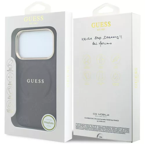 Guess - Saffiano Peony & Ring MagSafe (GUHMP18LPSAMSECU) - iPhone 18 Pro / iPhone 17 Pro - Burgundy
